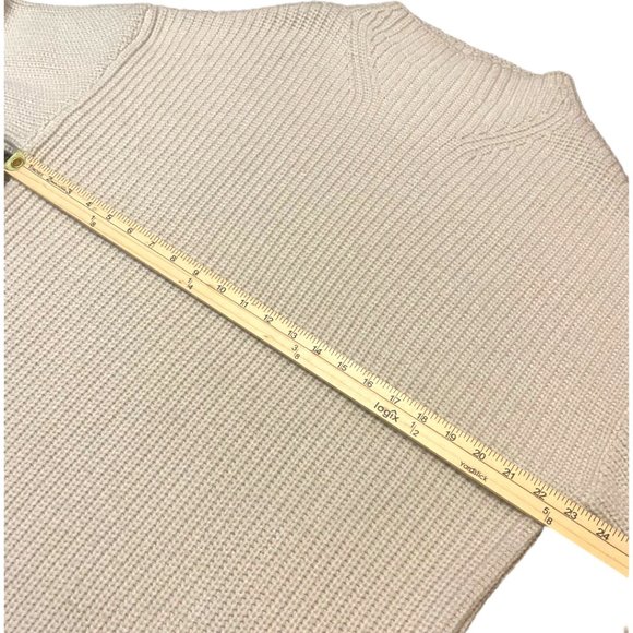 ZARA Creamy Tan Oversized Chunky Knit High Collared Sweater / Dress | XL - Picture 7 of 9